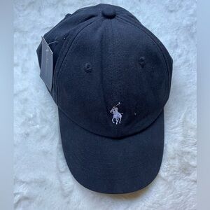 Ralph Lauren Black Polo Player Embroidered Baseball Cap